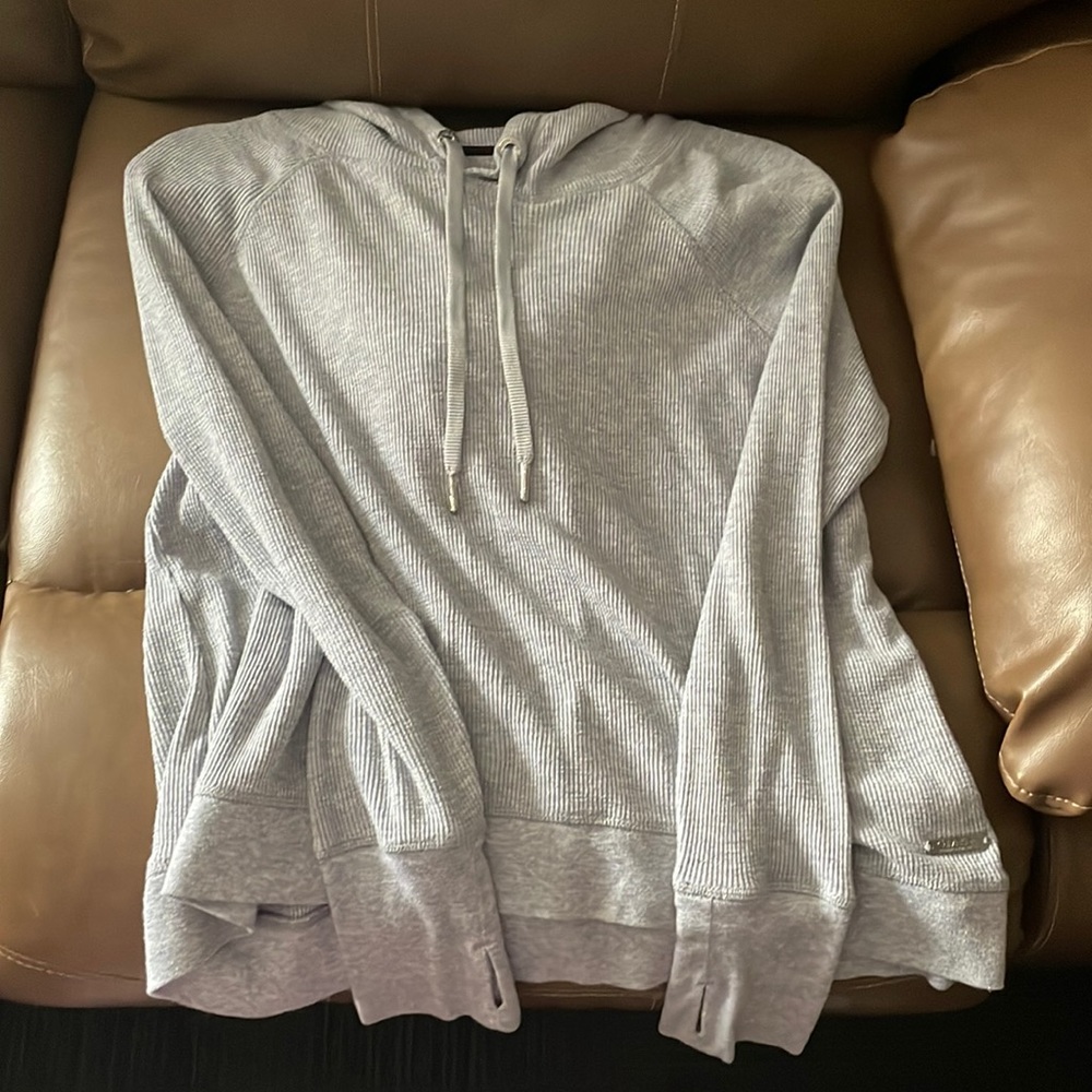 gray ribbed hoodie calvin klein
